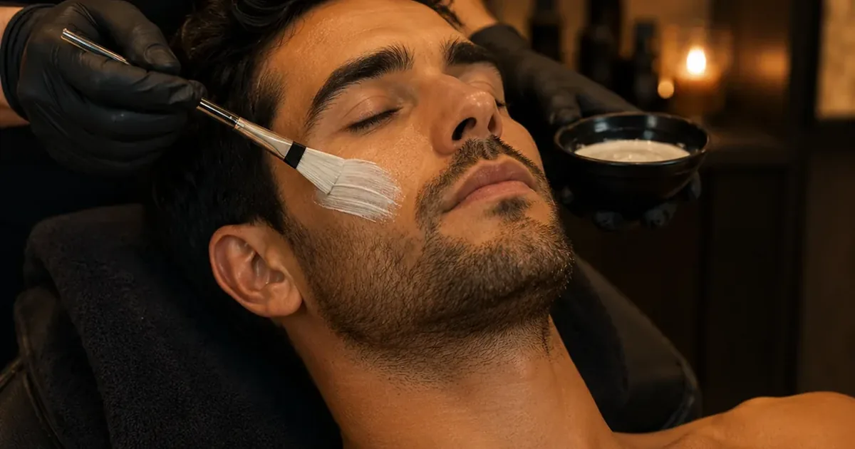 Limpieza facial masculina en Madrid para piel grasa y poros dilatados